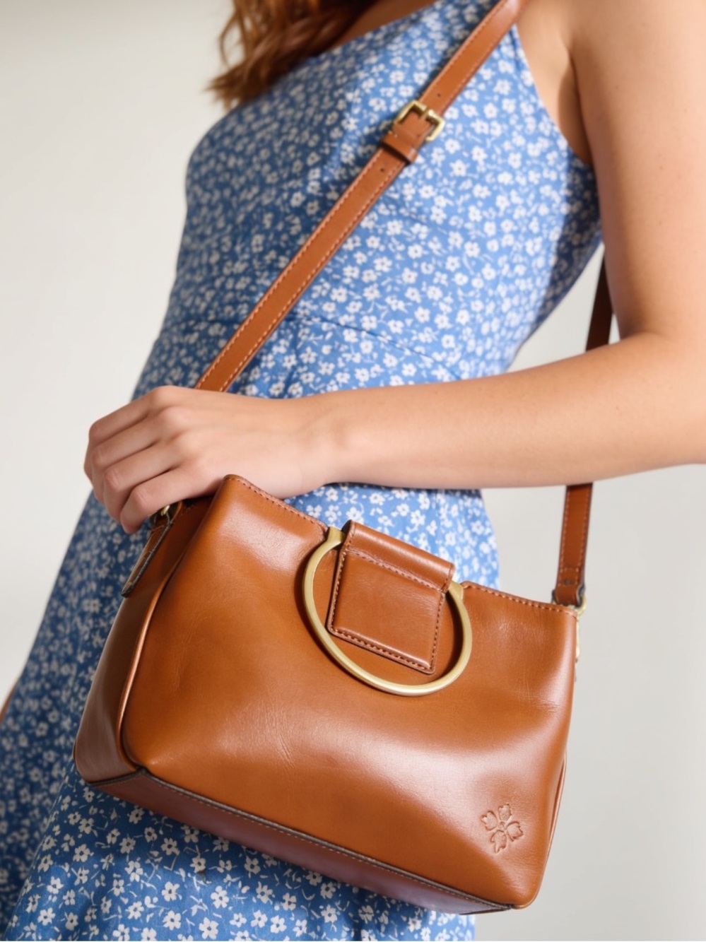 Patricia Nash Empoli Satchel Heritage Leather in Rich Cinnamon